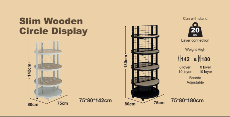 Slim puinen ympyrä näyttö